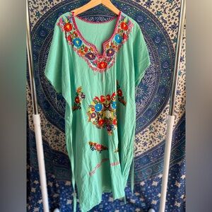 Vintage Embroidered Mexican Pueblo Dress